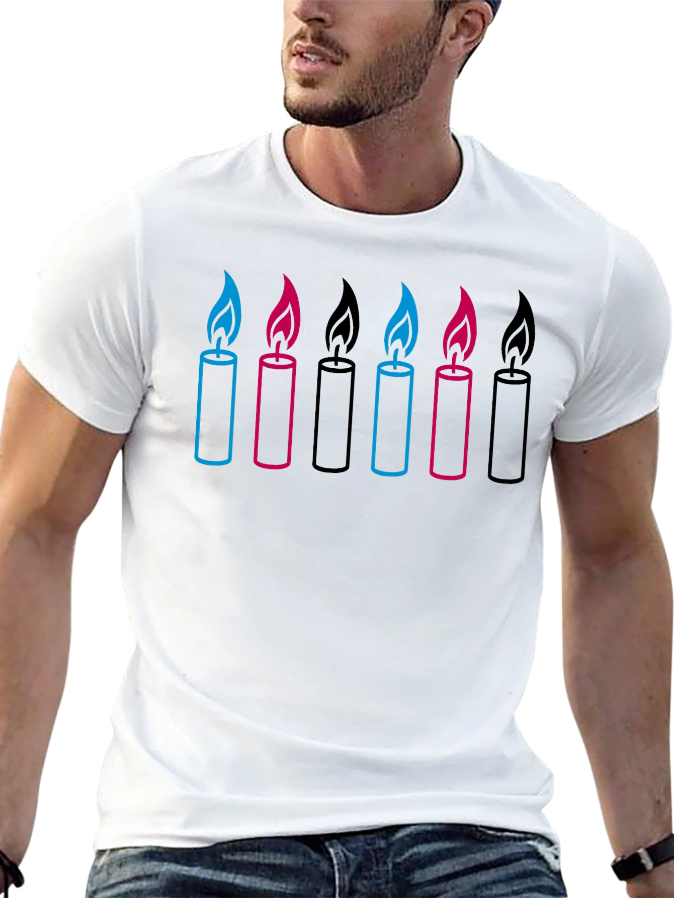 Candle Graphic Black T-Shirt
