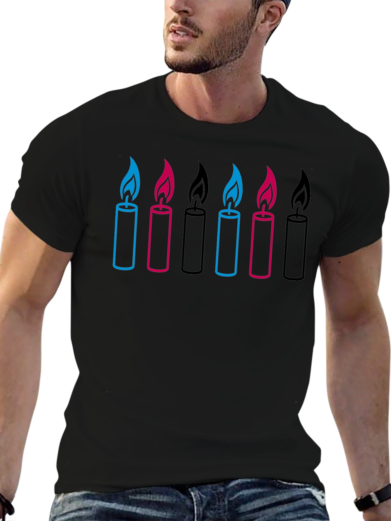 Candle Graphic Black T-Shirt