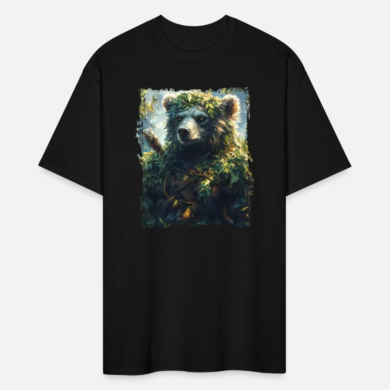 Nature Bear Warrior with Forest Leaves