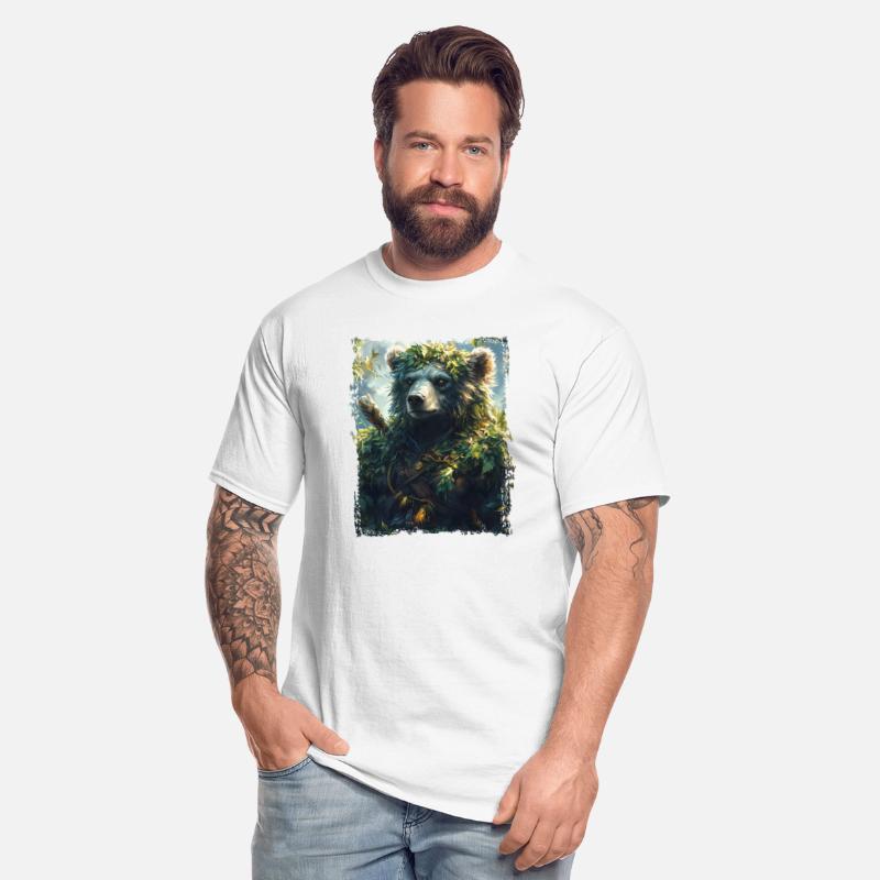 Nature Bear Warrior with Forest Leaves