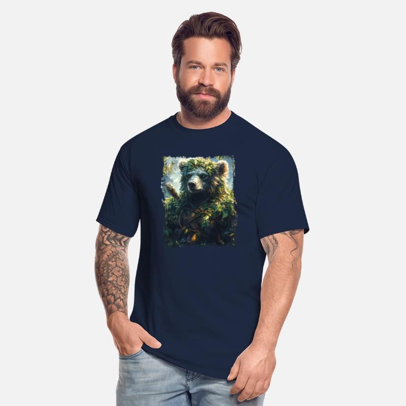 Nature Bear Warrior with Forest Leaves