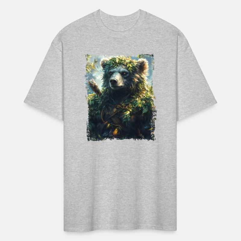 Nature Bear Warrior with Forest Leaves