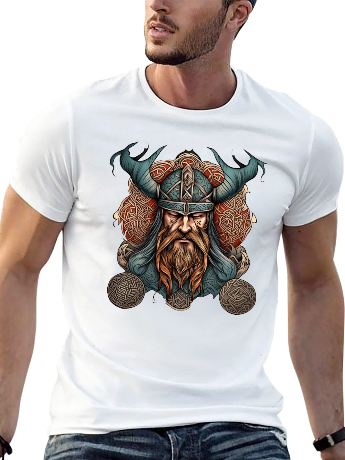 Viking Warrior Graphic Tee - Black