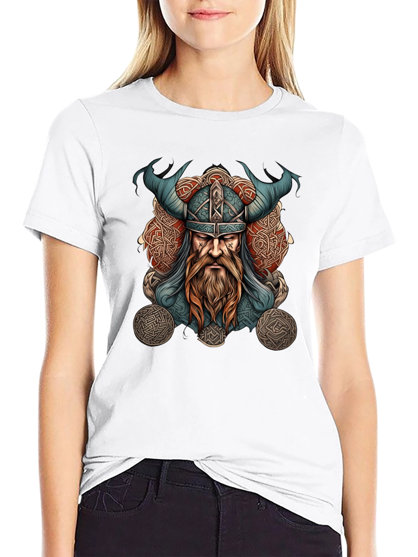 Viking Warrior Graphic Tee - Black