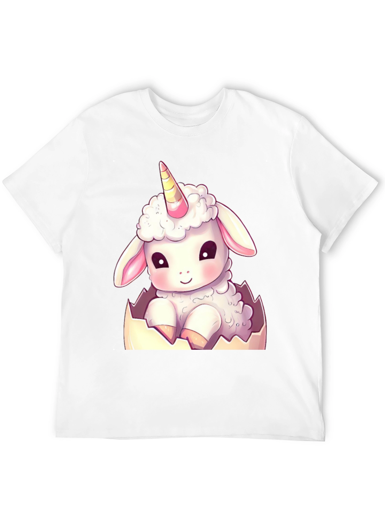 Cute Unicorn Sheep in Eggshell T-Shirt