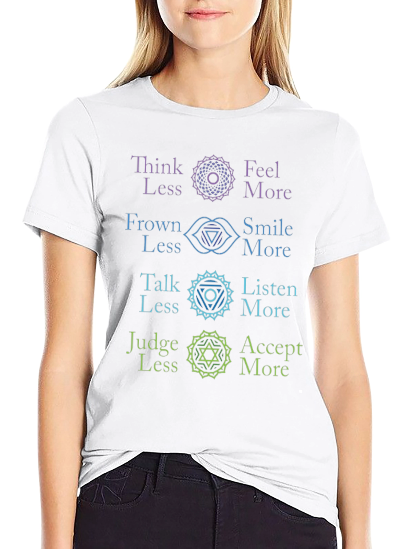 Chakra Alignment T-Shirt: Think Feel Talk Judge