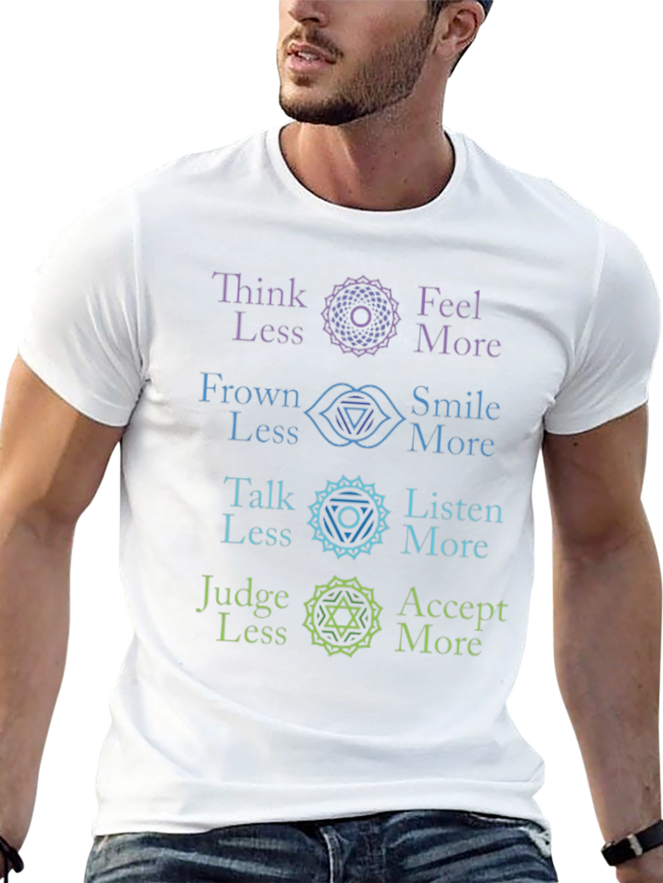 Chakra Alignment T-Shirt: Think Feel Talk Judge