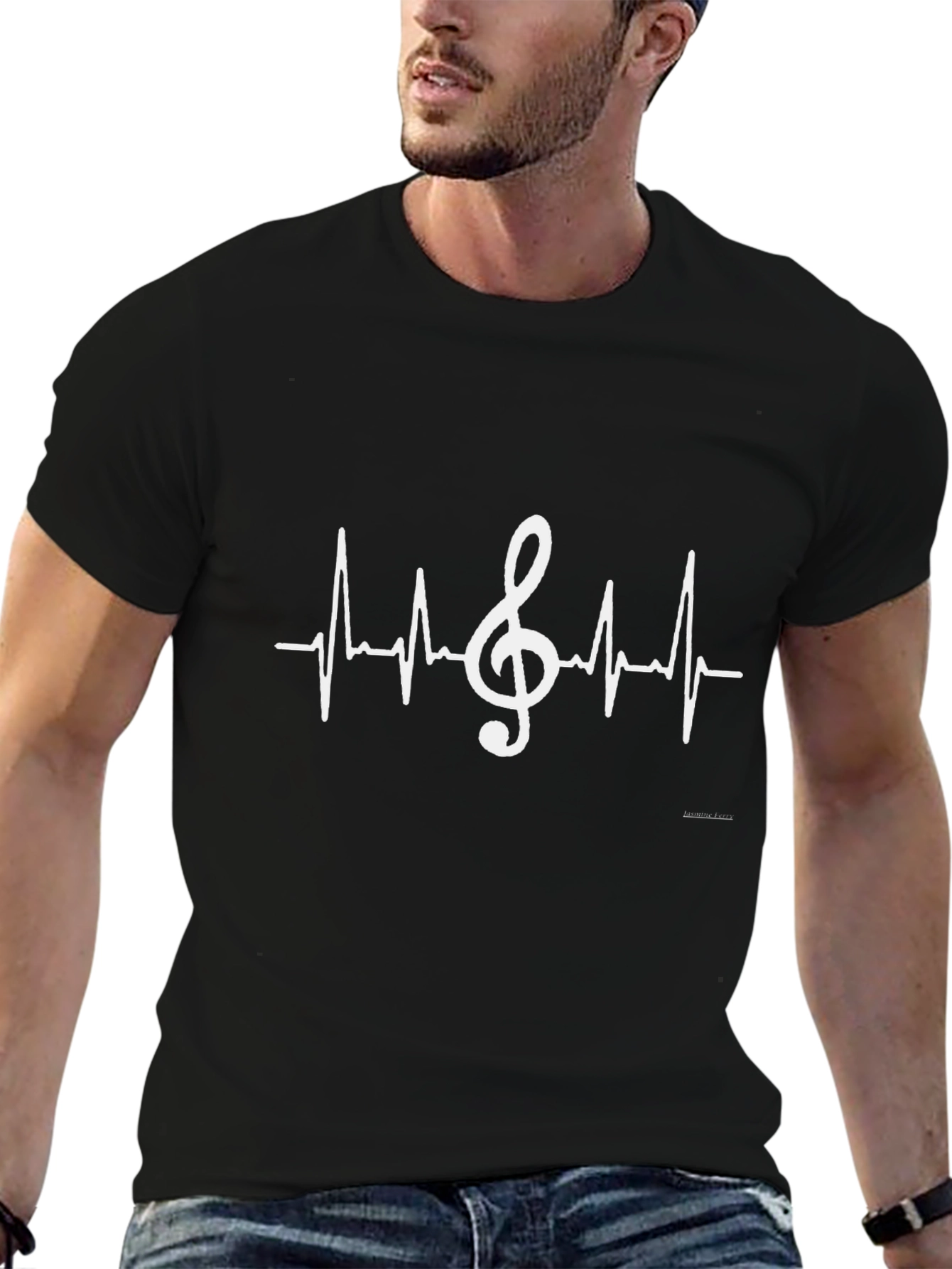 Musical Heartbeat T-Shirt - Black
