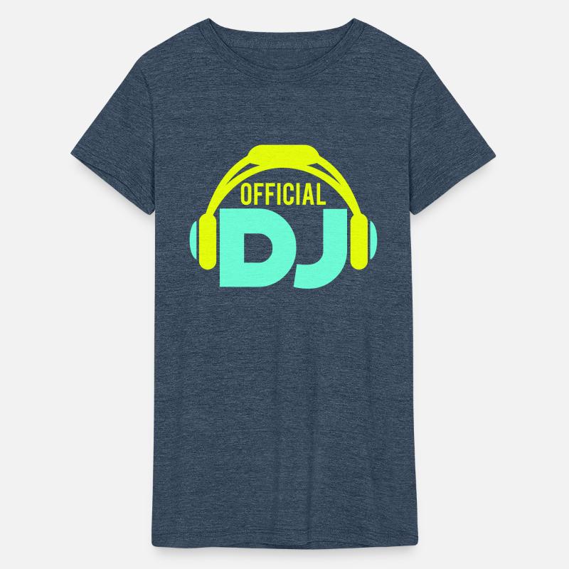 Official DJ headphones music party text lettering