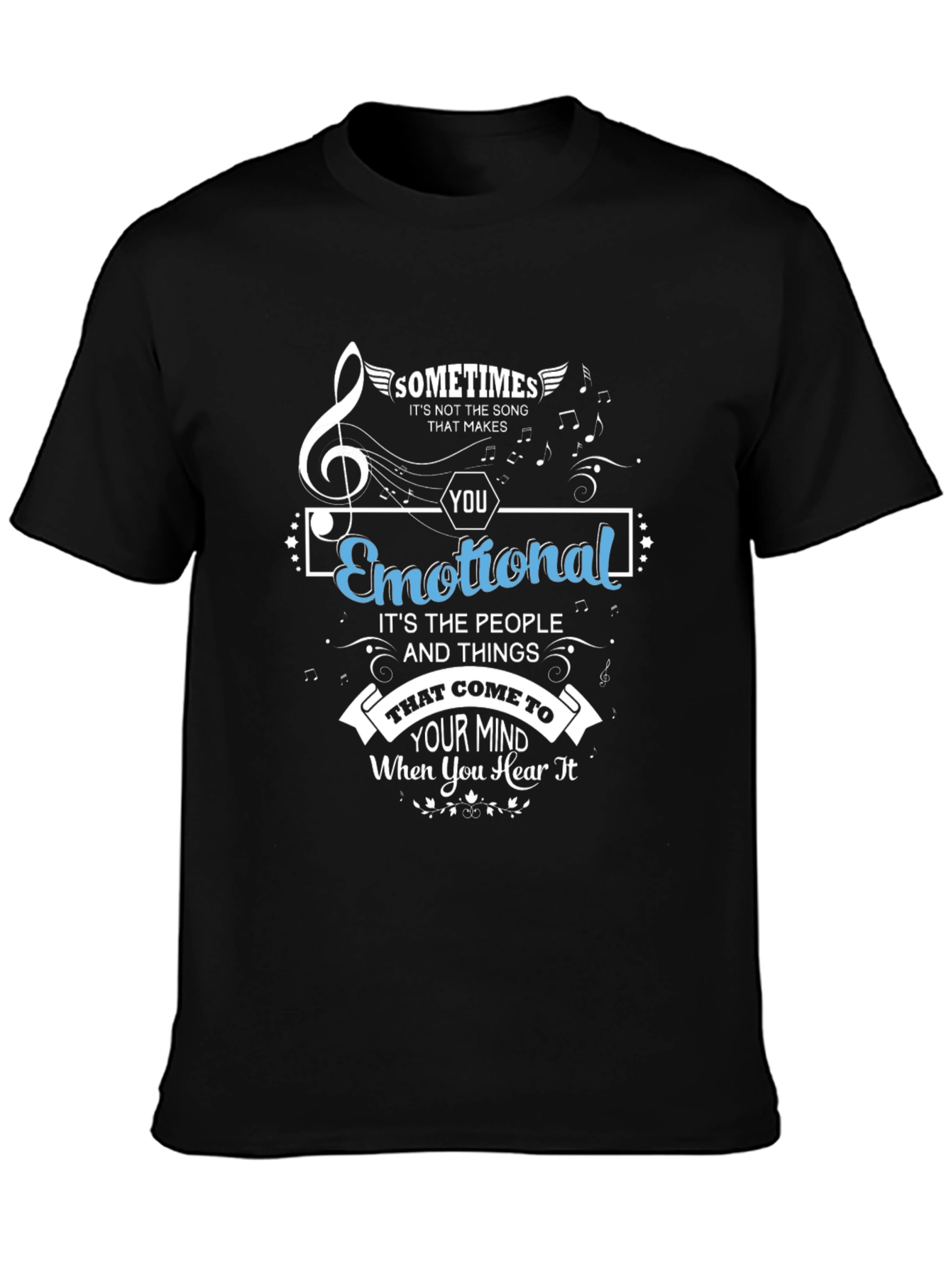 Emotional Song Black Graphic T-Shirt