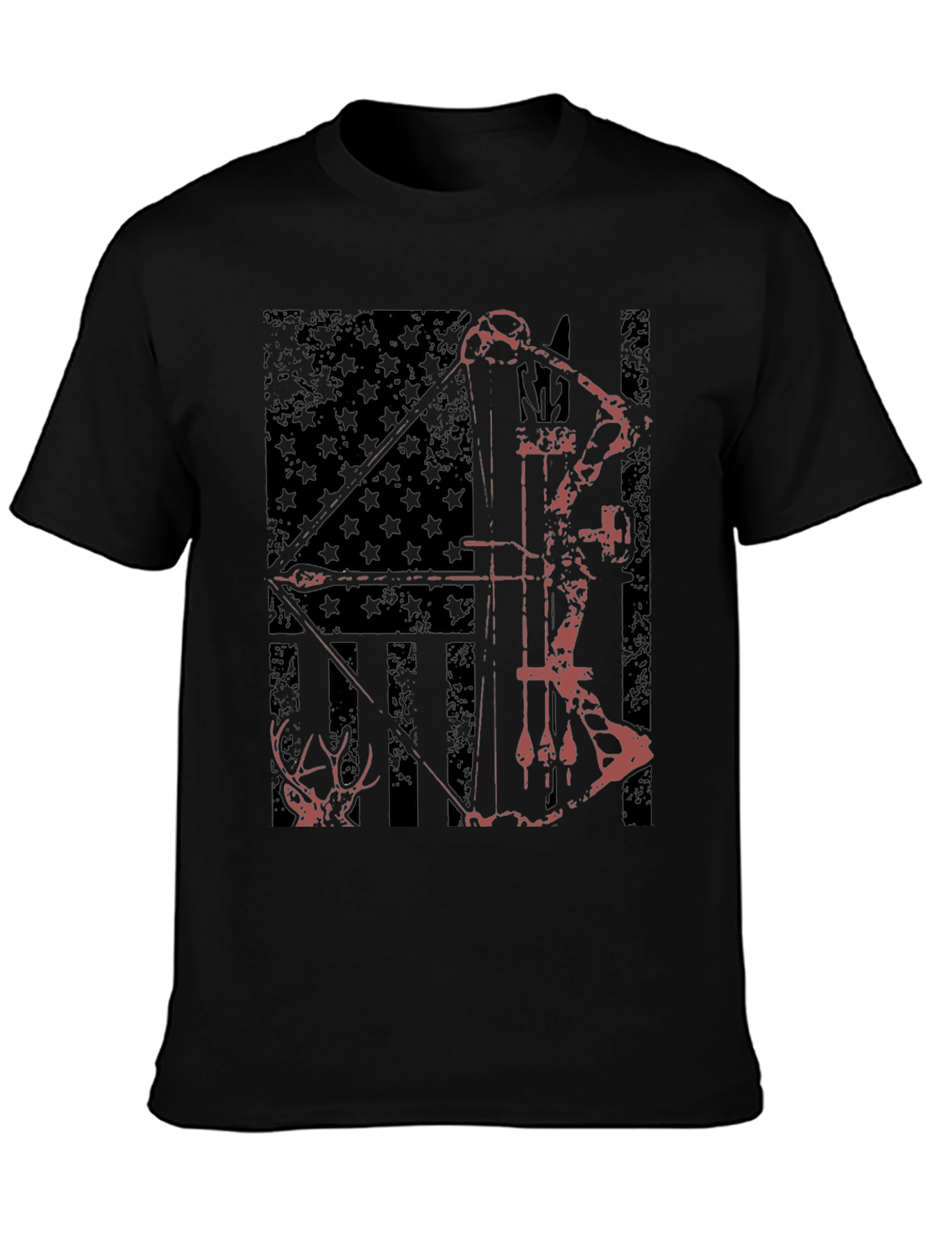Hunting Bow & Arrow USA Flag Graphic Tee