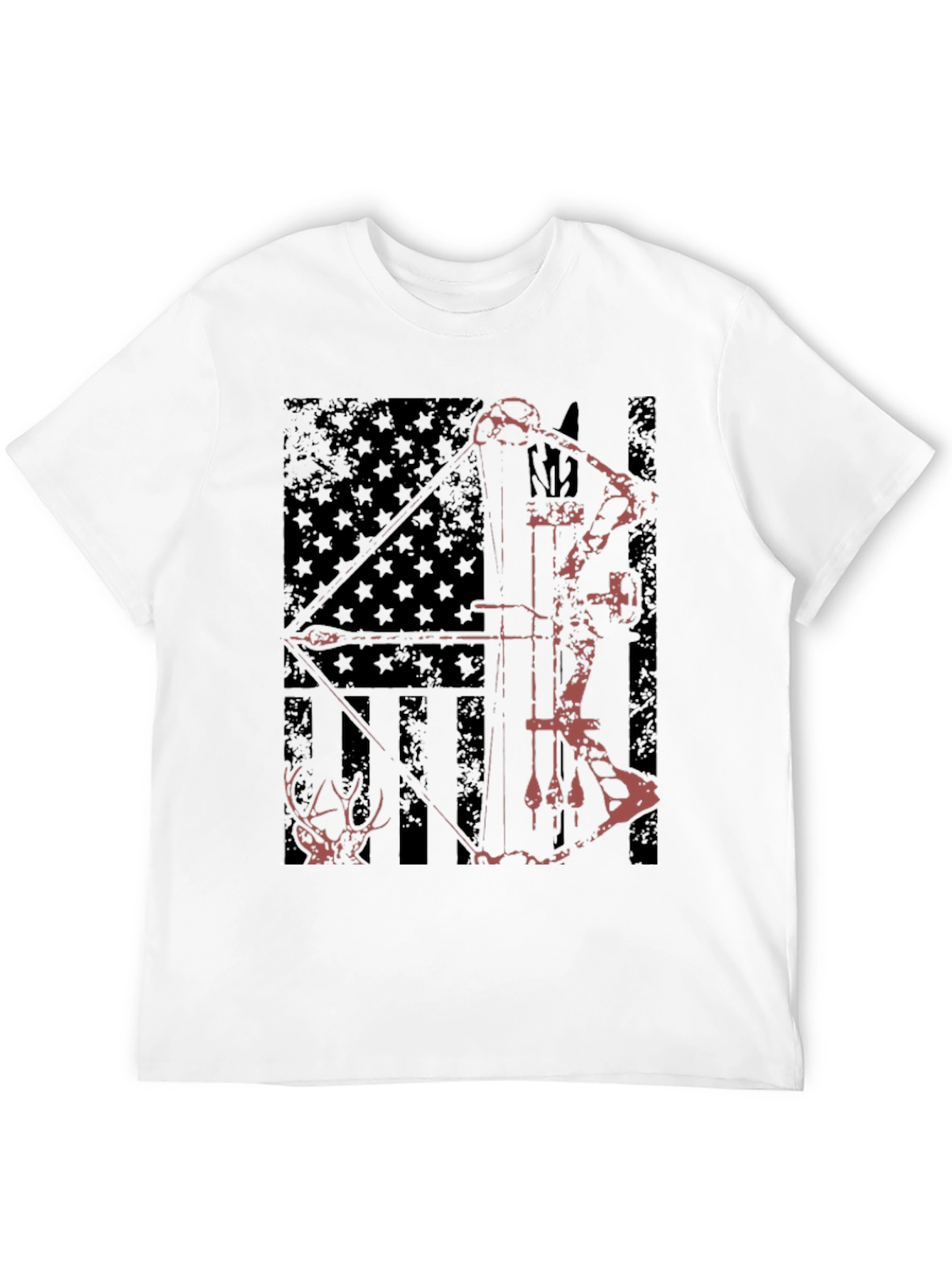 Hunting Bow & Arrow USA Flag Graphic Tee