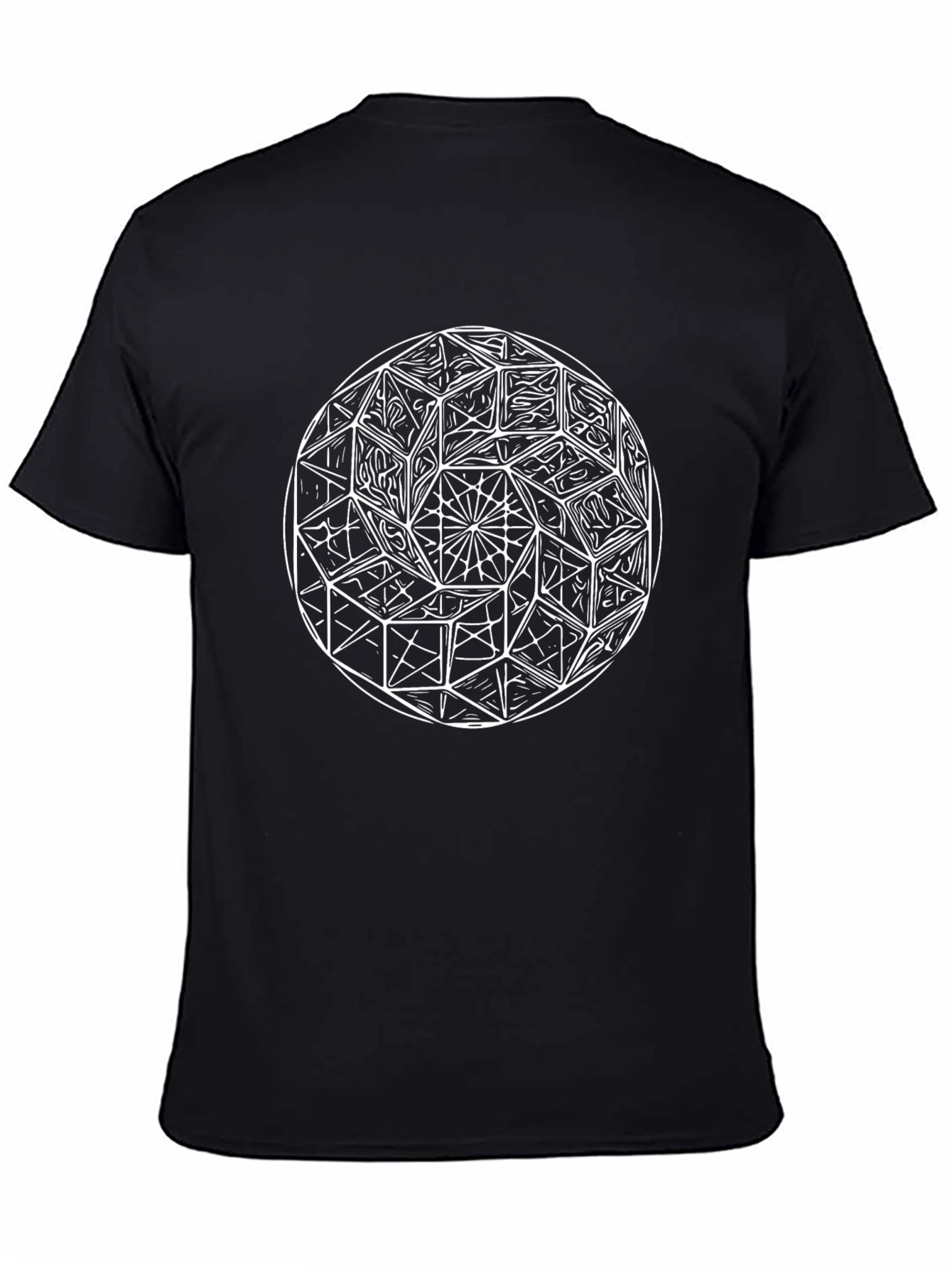Geometric Circle Graphic Tee - Black