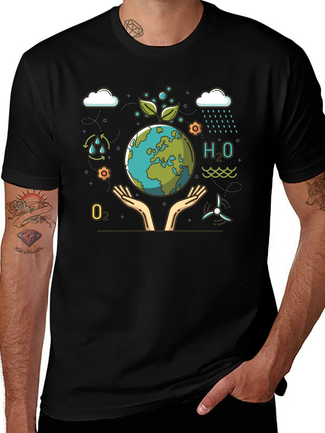 Eco-Friendly Earth Graphic T-Shirt