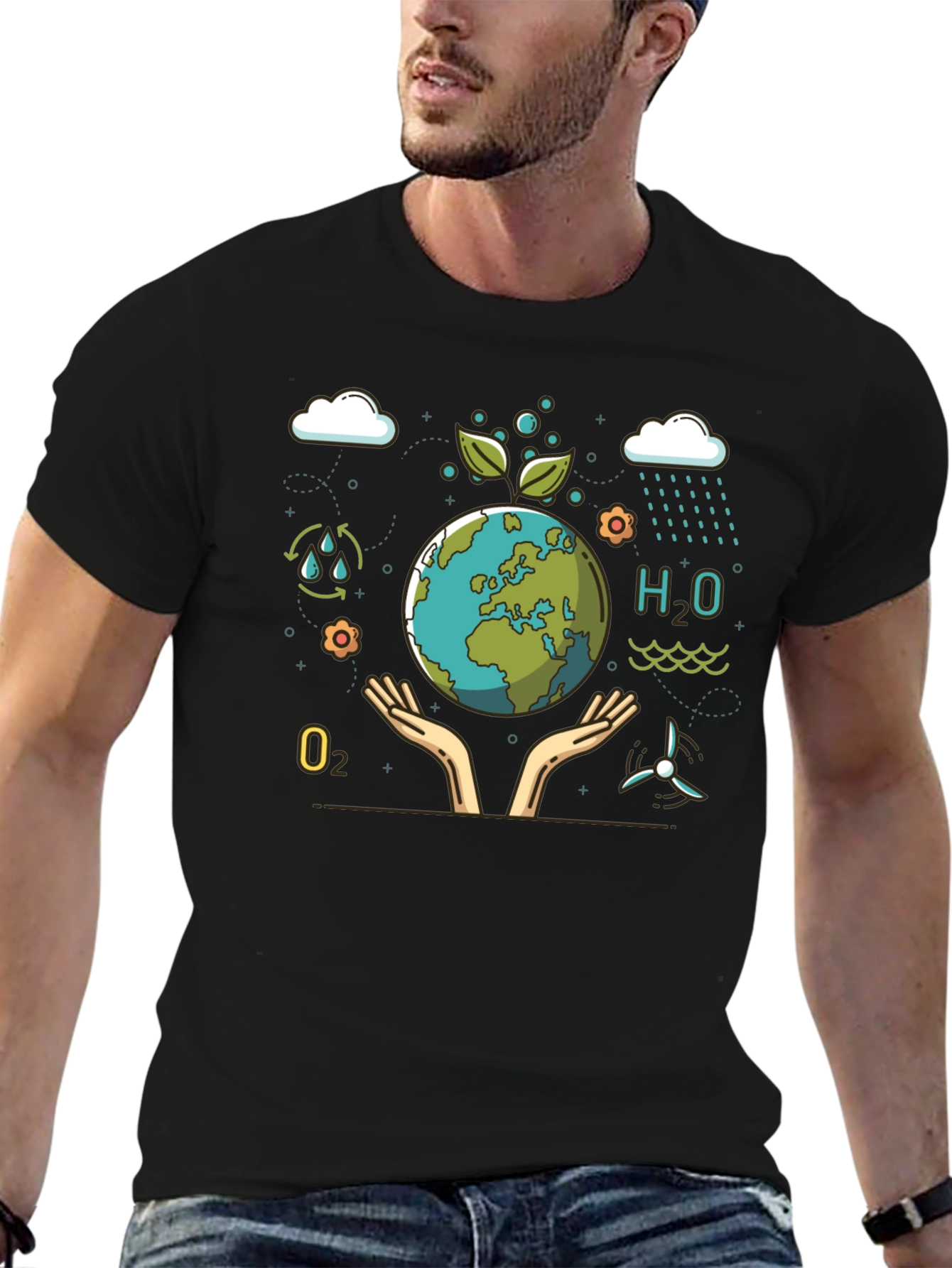 Eco-Friendly Earth Graphic T-Shirt