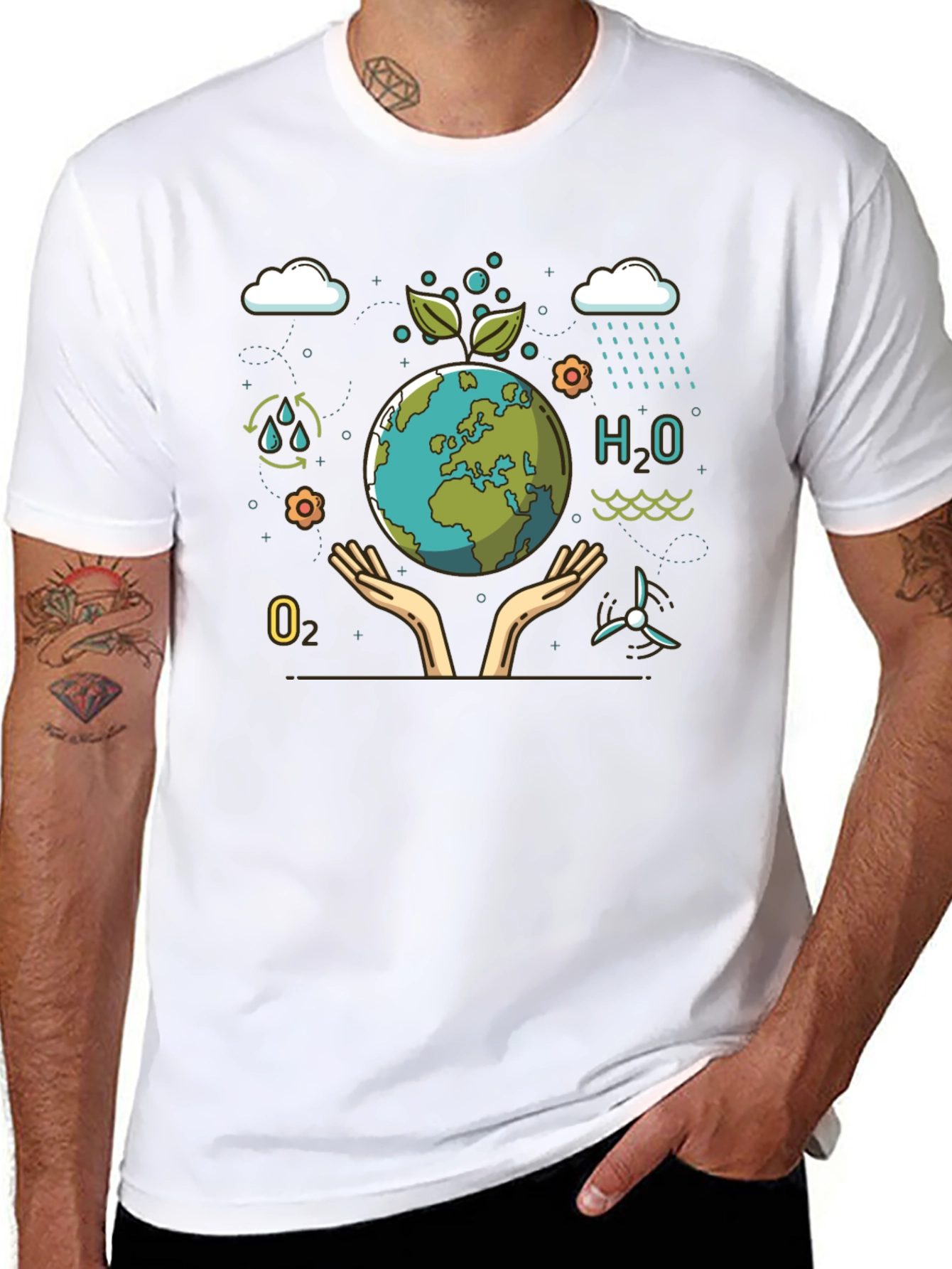 Eco-Friendly Earth Graphic T-Shirt