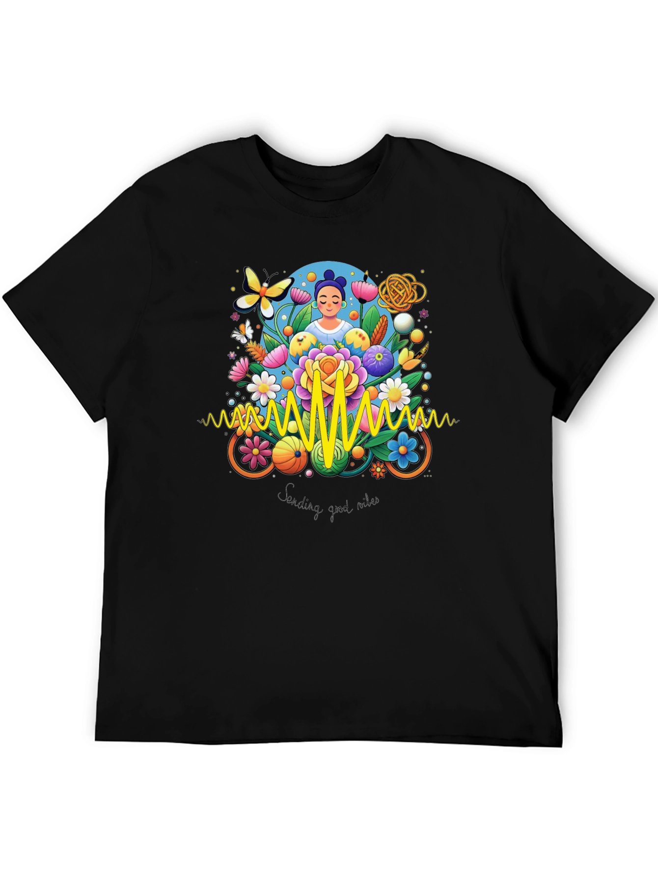 Vibrant Sending Good Vibes Graphic Tee