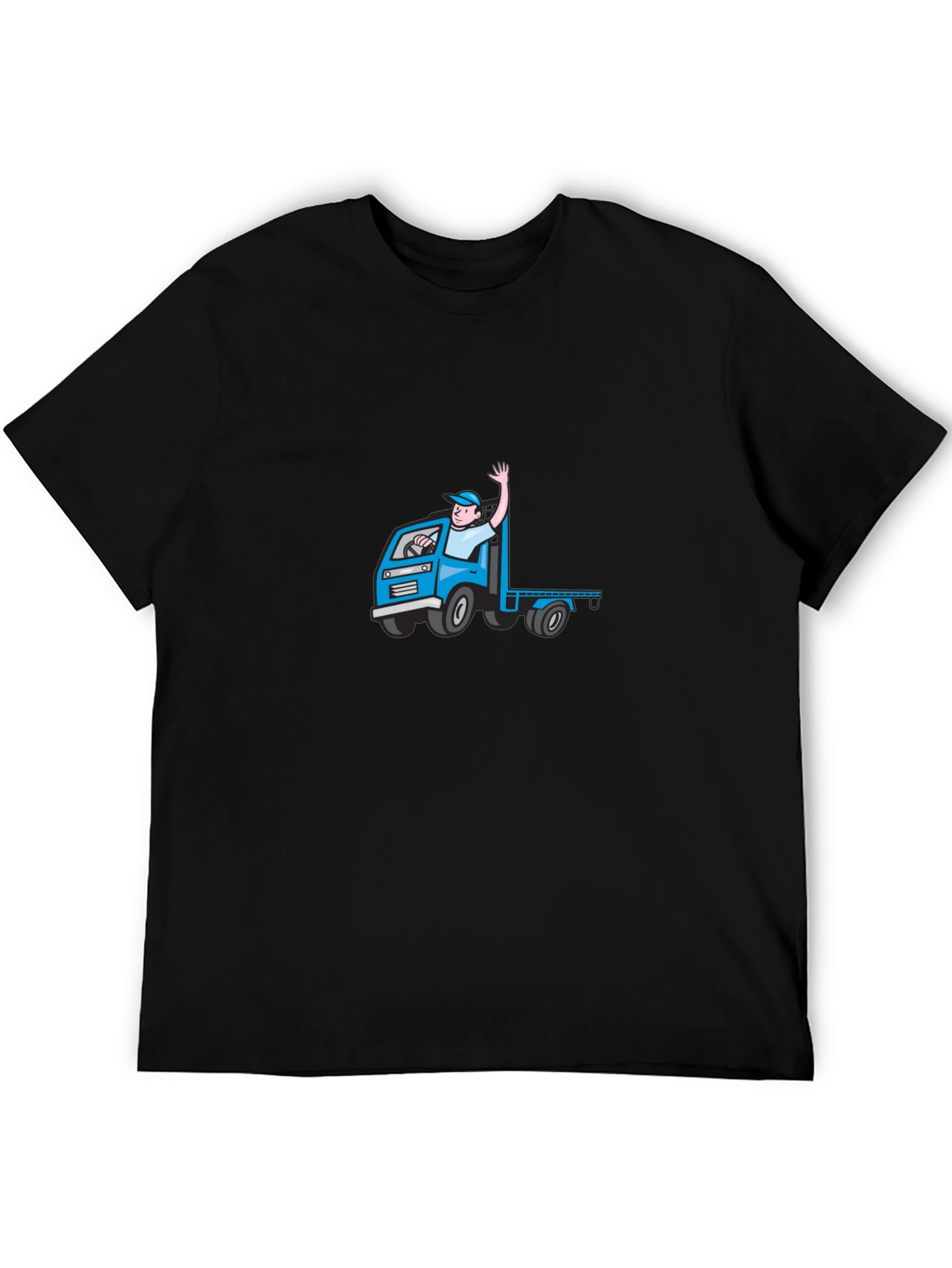 Cartoon Truck Driver Black Tee