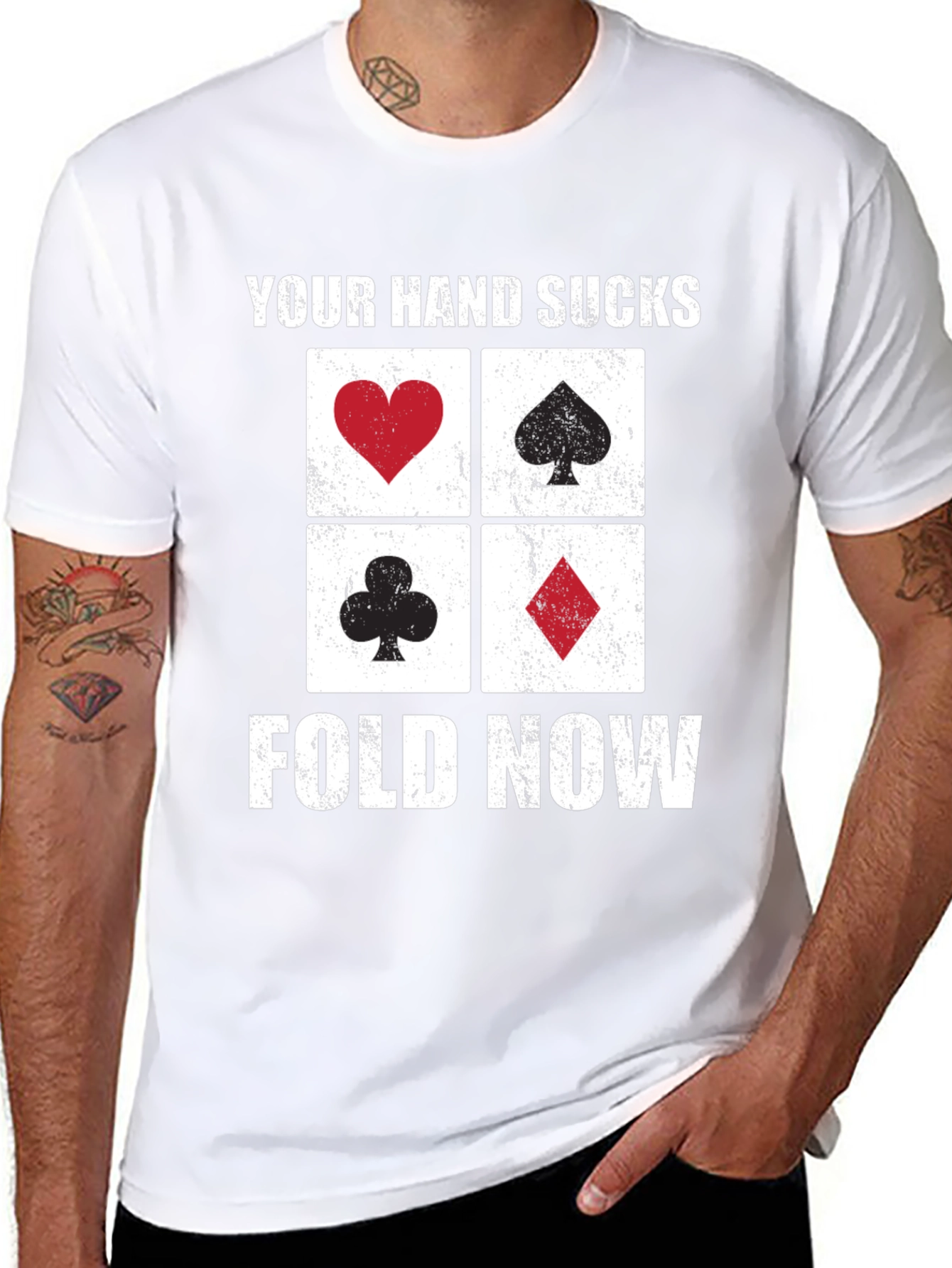 Poker Hand T-Shirt - Your Hand Sucks Fold Now
