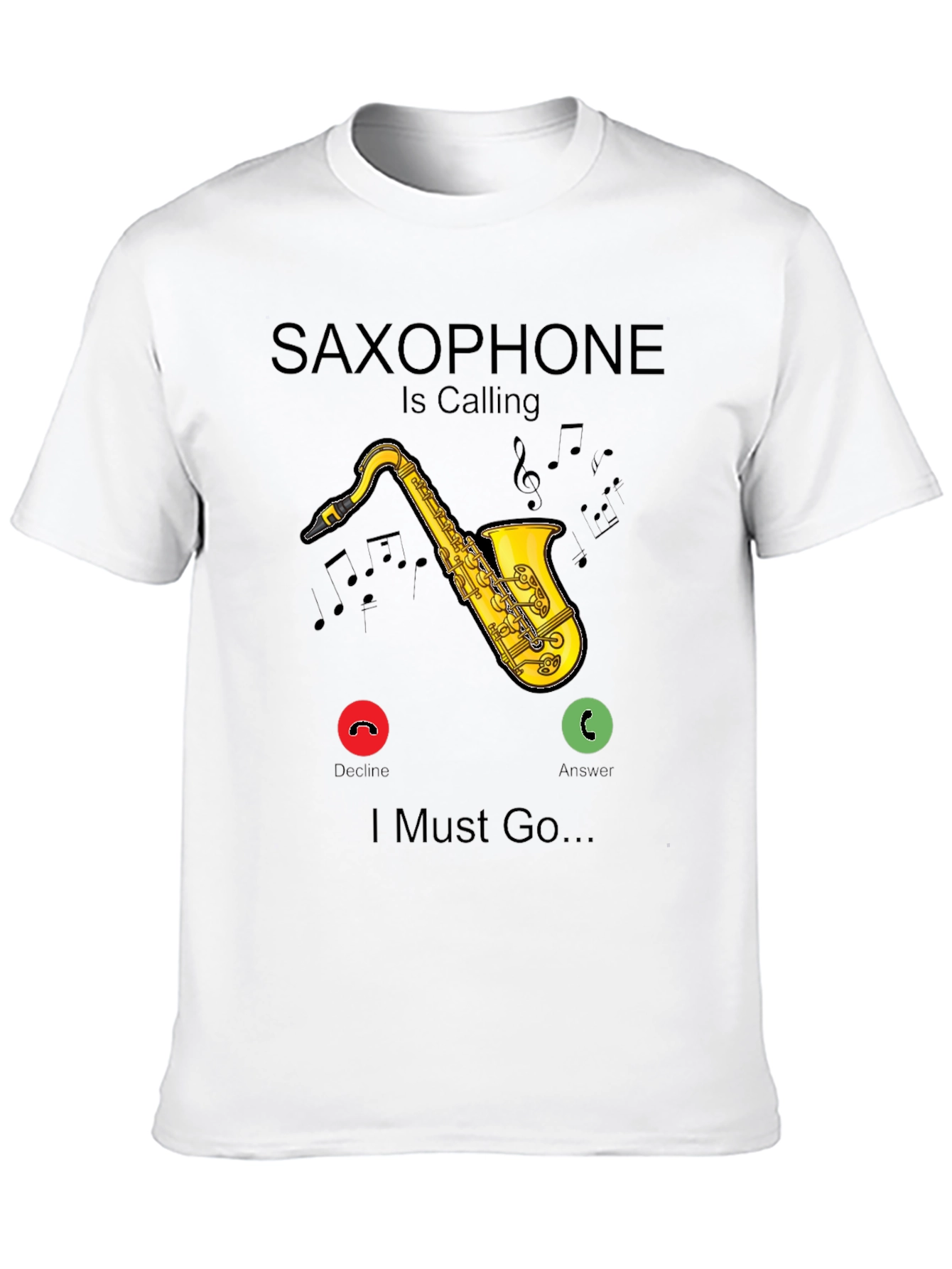 Saxophone Calling Black T-Shirt