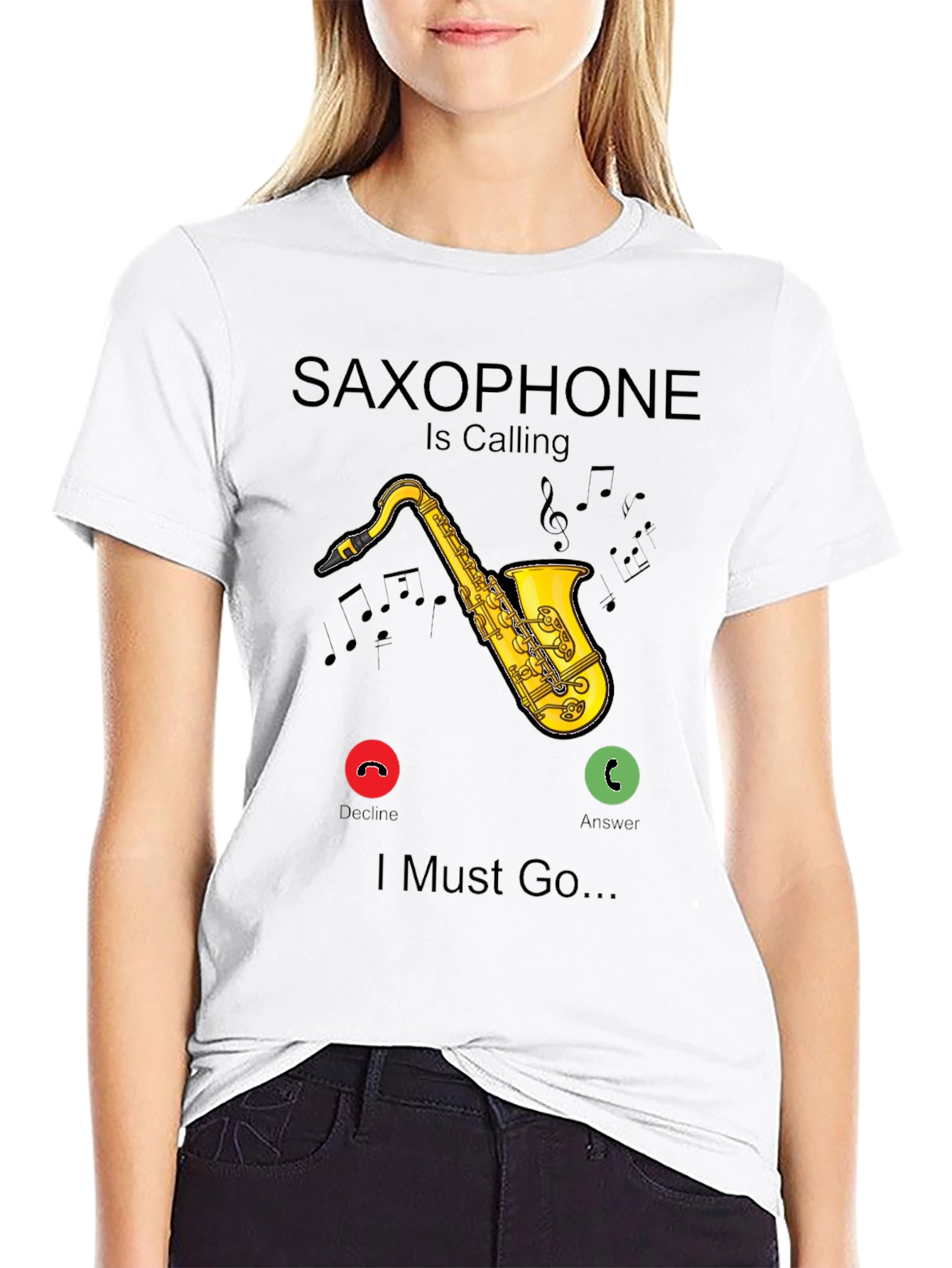 Saxophone Calling Black T-Shirt