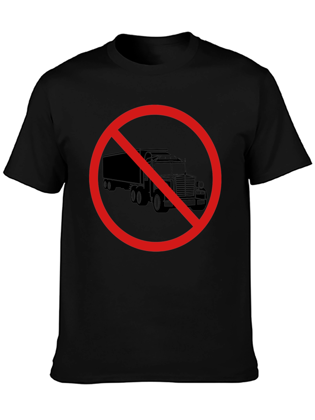 No Trucks Allowed Graphic Tee - Black Cotton T-Shirt