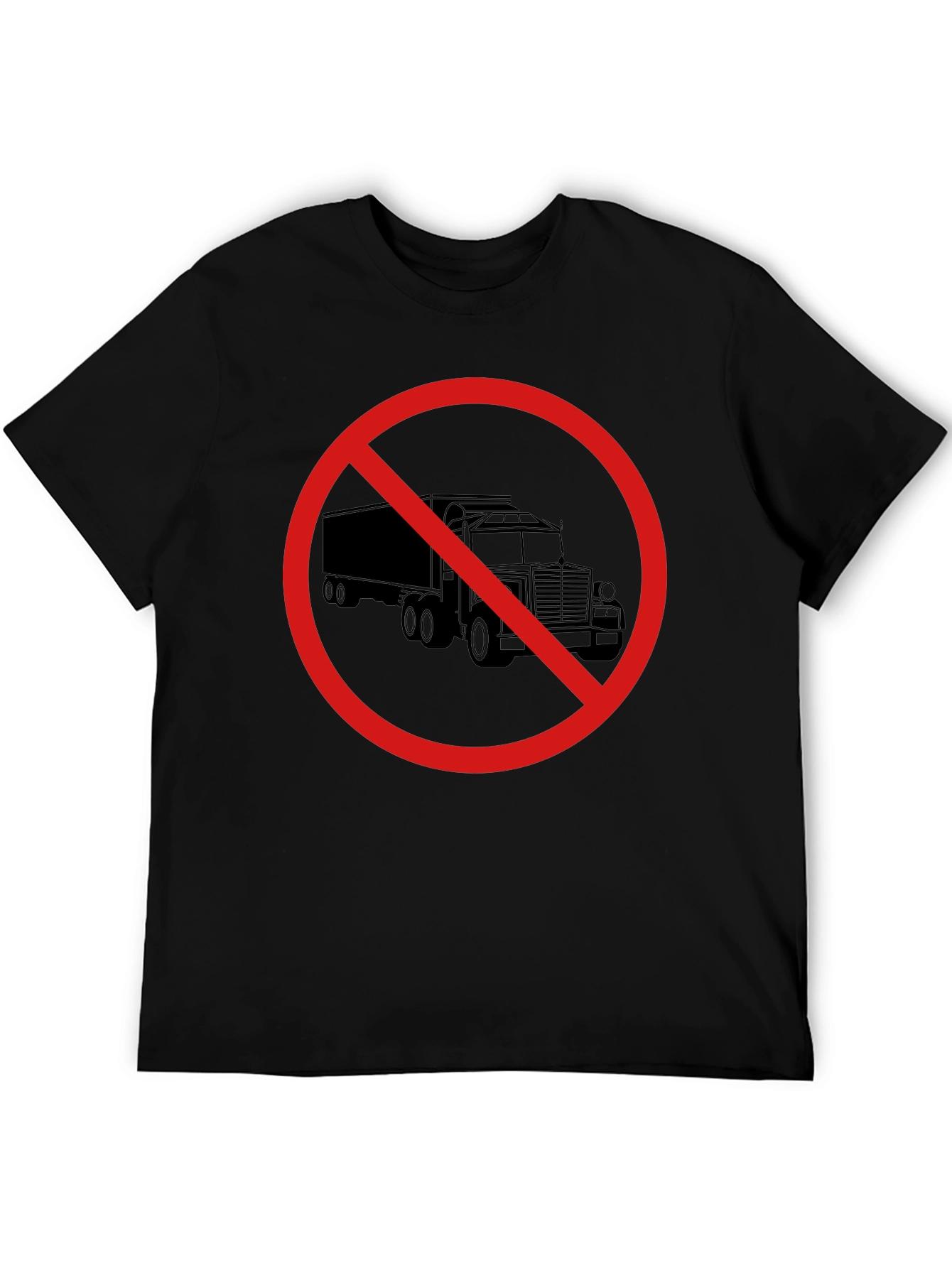 No Trucks Allowed Graphic Tee - Black Cotton T-Shirt