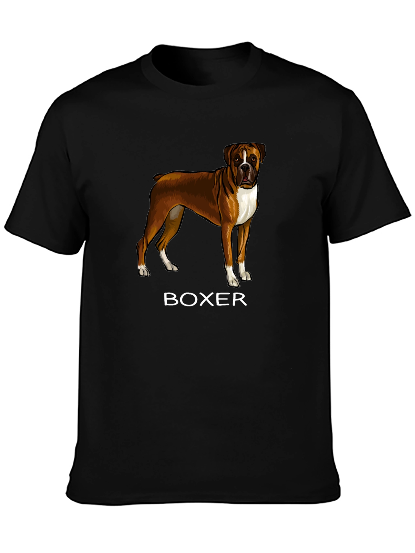Boxer Dog Graphic T-Shirt - Mens Black Tee