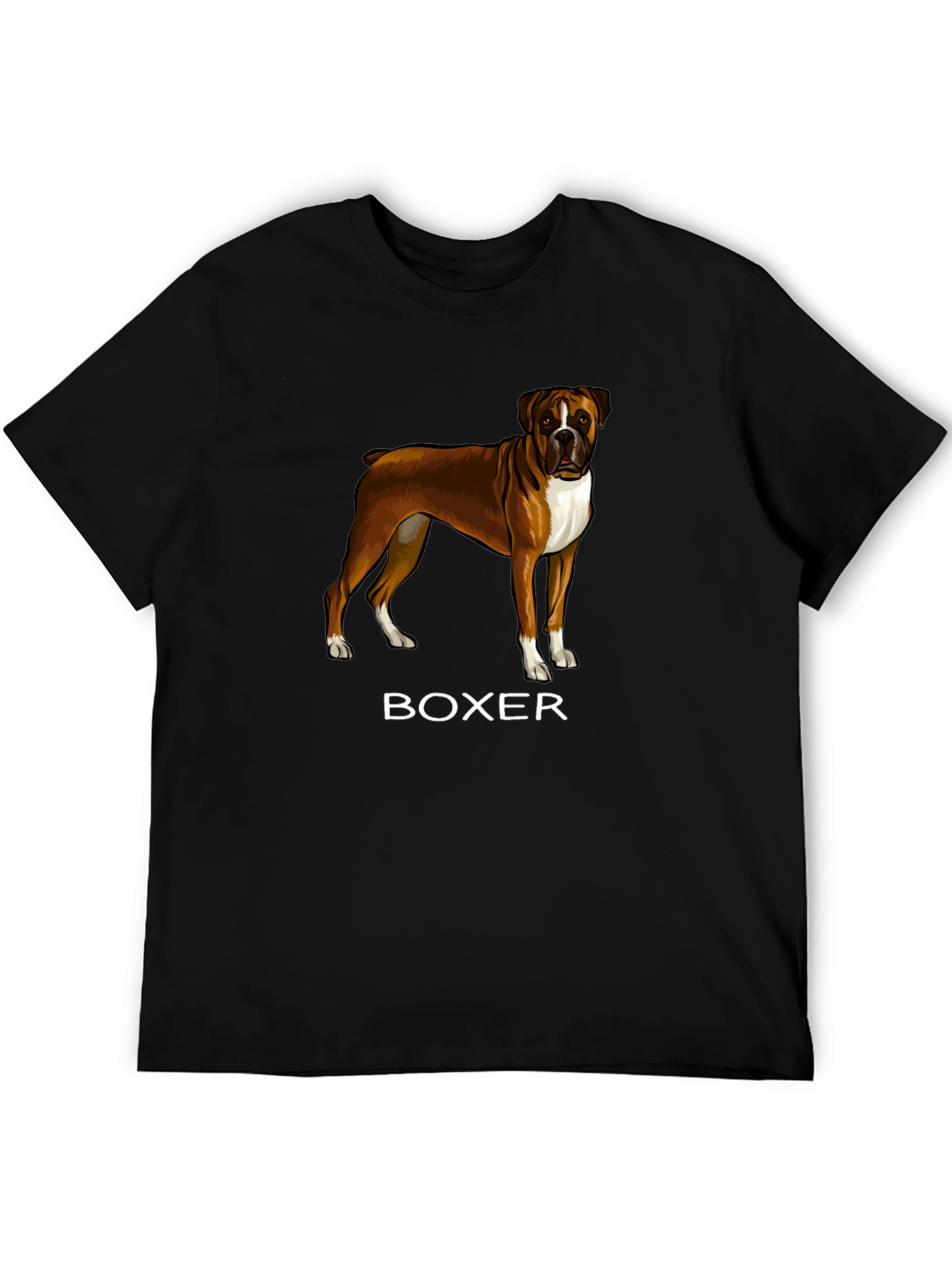 Boxer Dog Graphic T-Shirt - Mens Black Tee