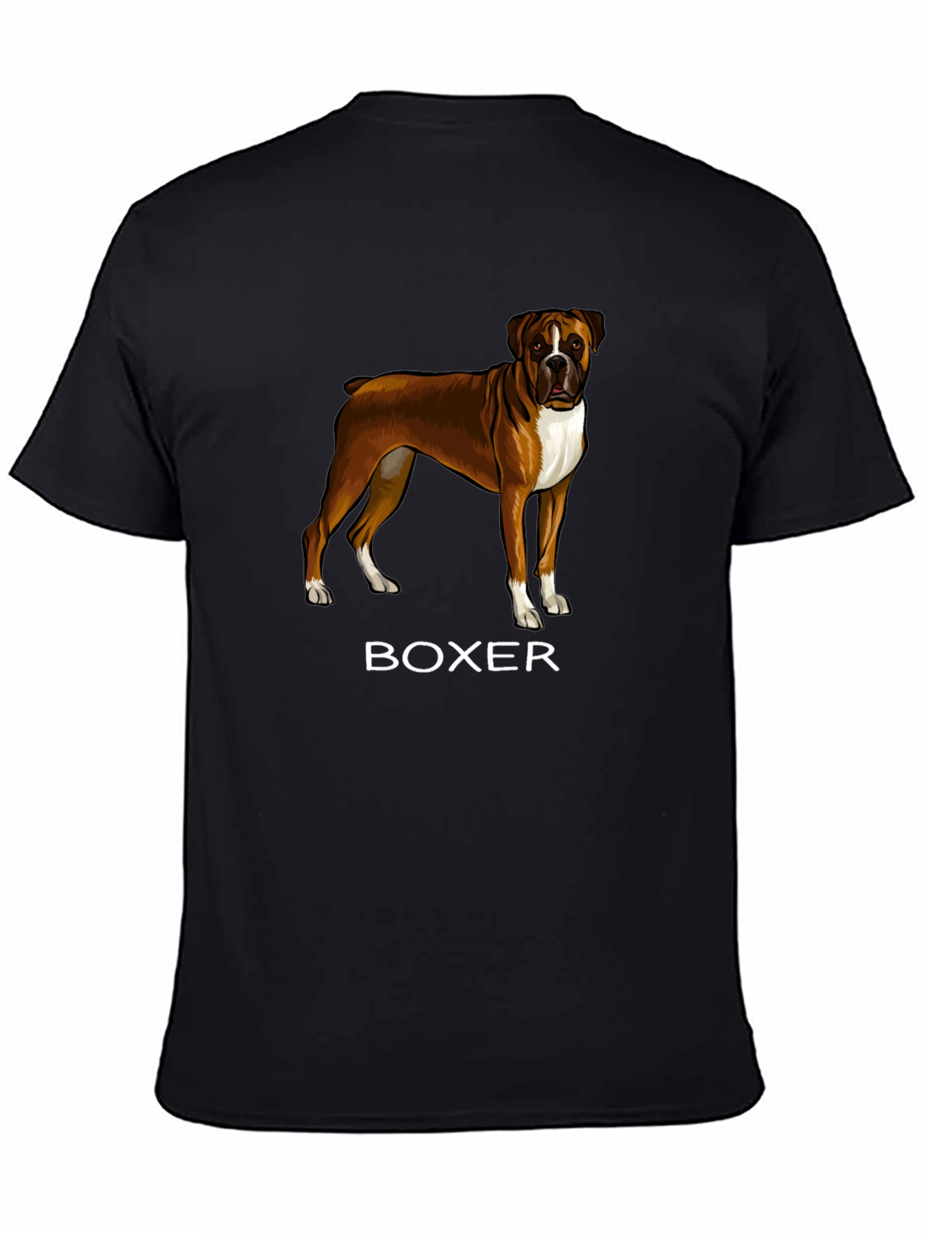 Boxer Dog Graphic T-Shirt - Mens Black Tee