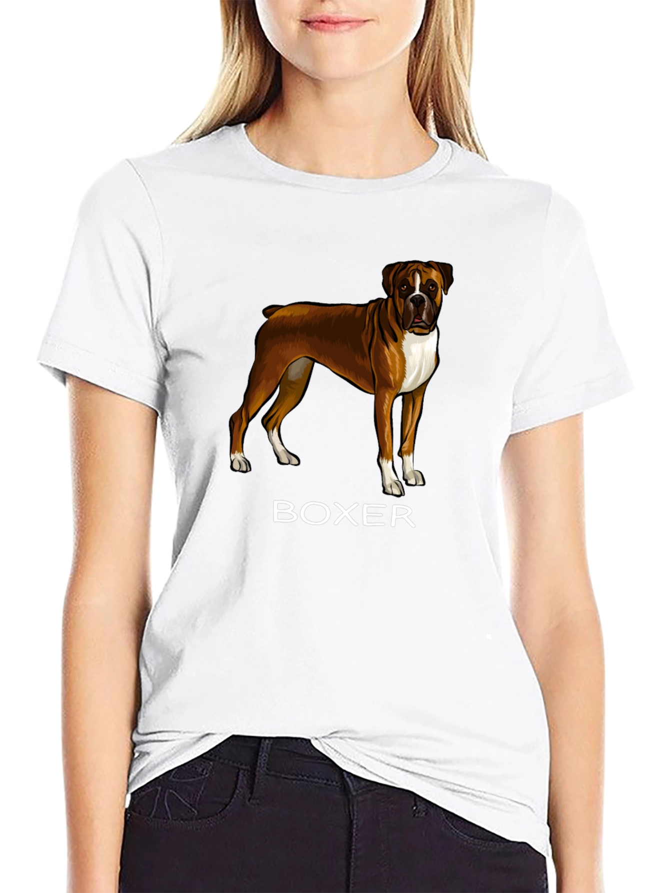 Boxer Dog Graphic T-Shirt - Mens Black Tee