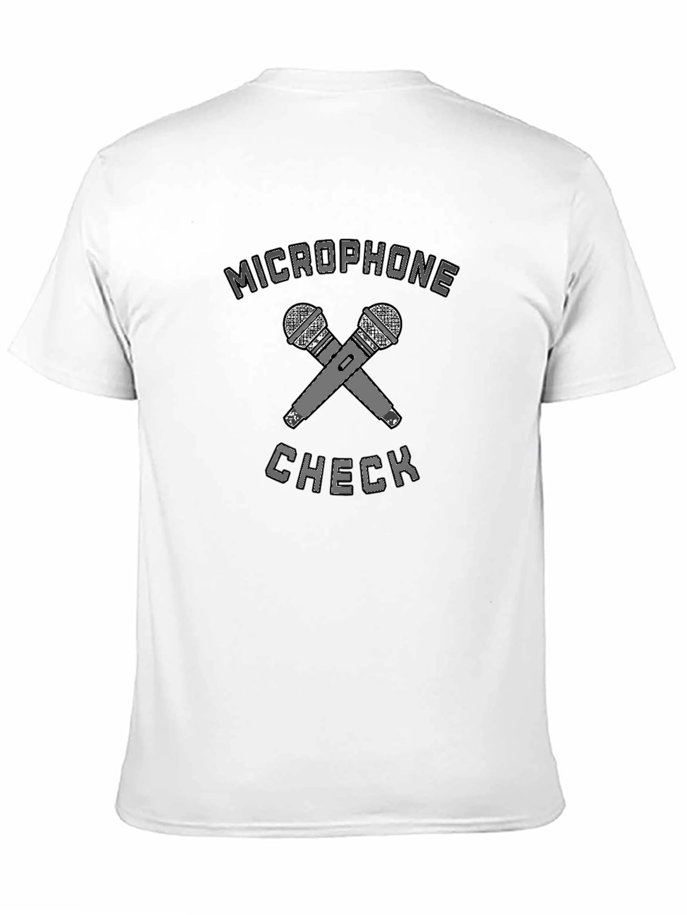 Microphone Check Graphic Tee - Black Cotton T-Shirt