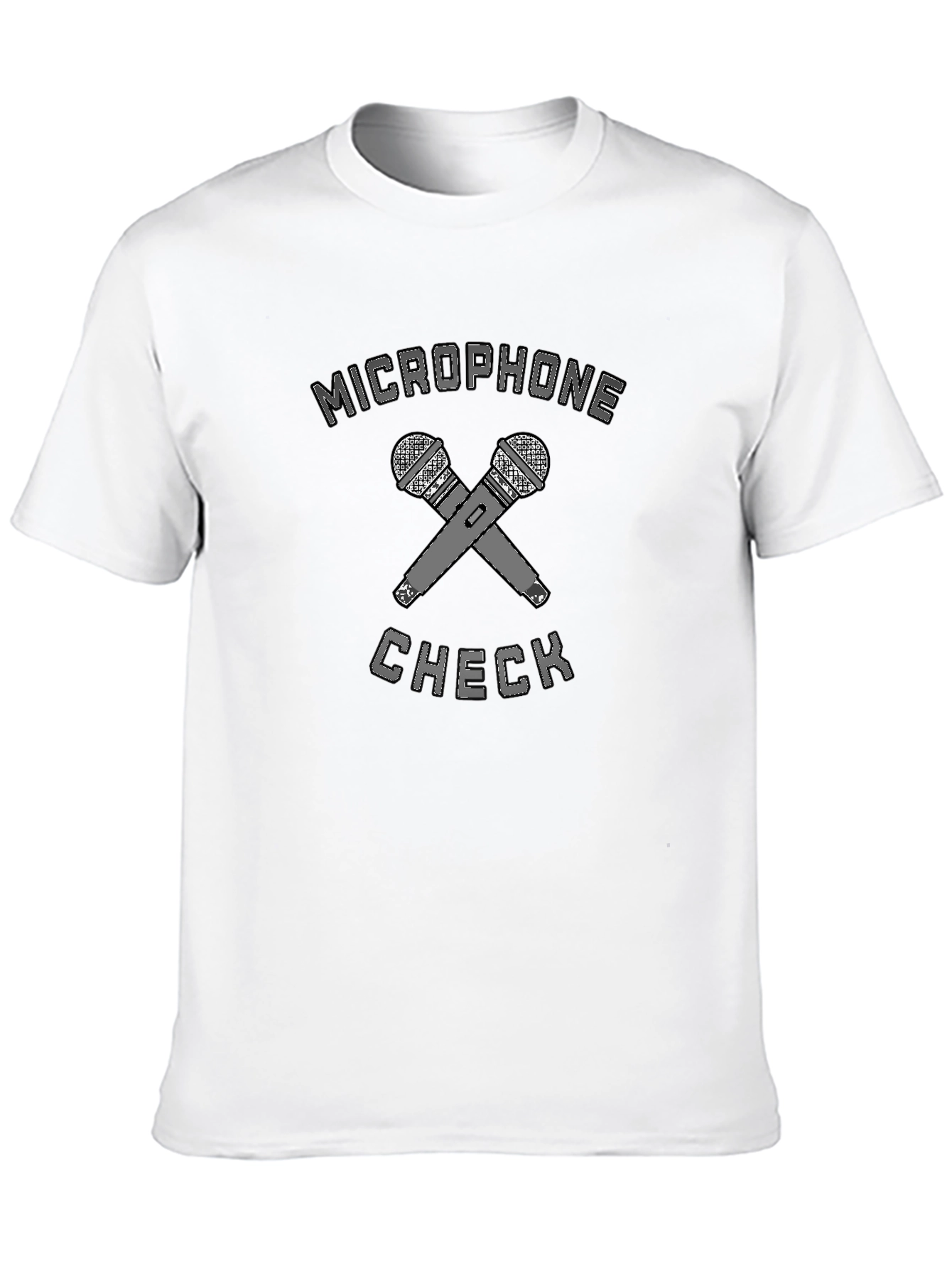 Microphone Check Graphic Tee - Black Cotton T-Shirt