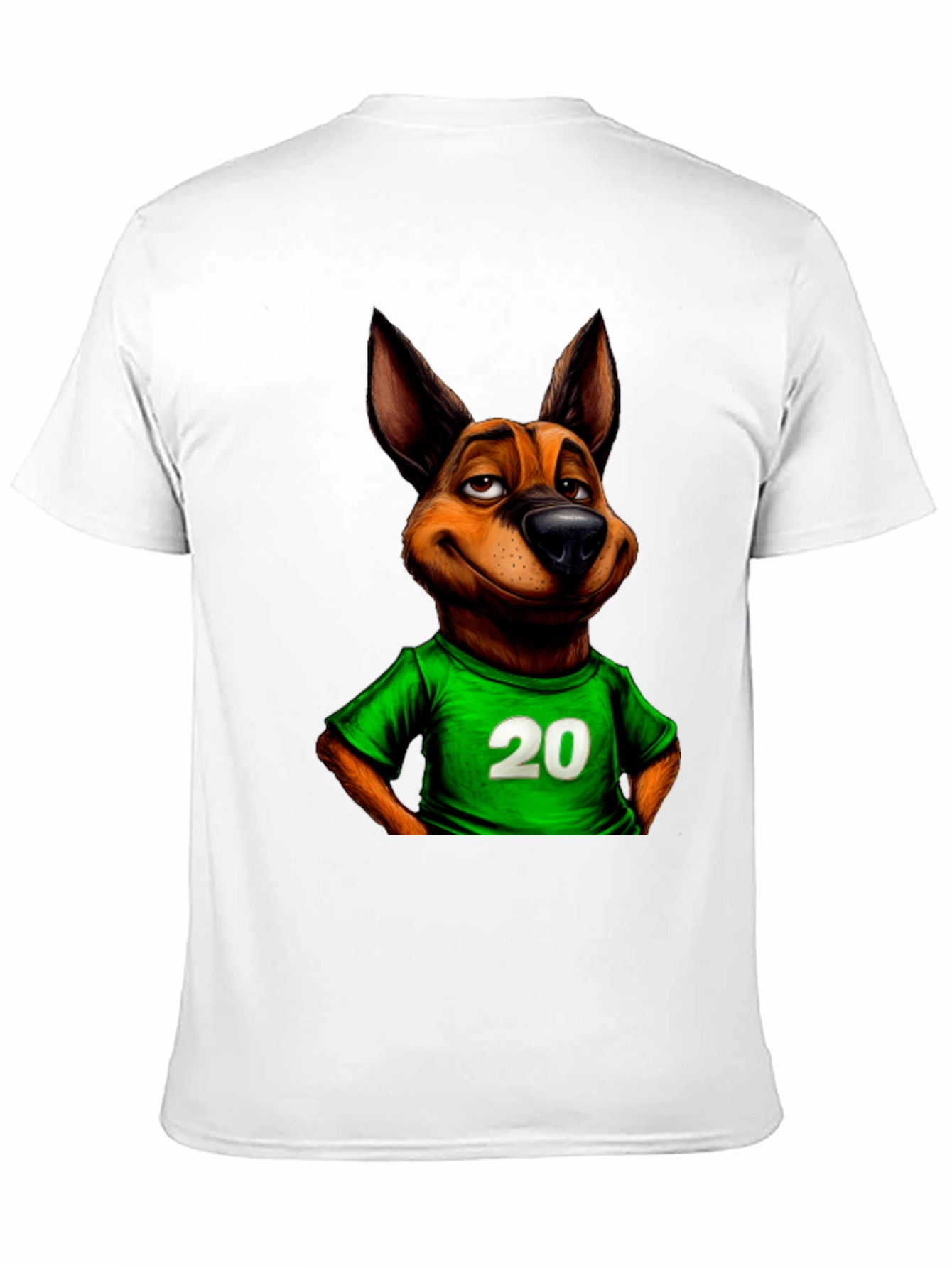 Cartoon Dog Graphic Tee - Black Cotton T-Shirt