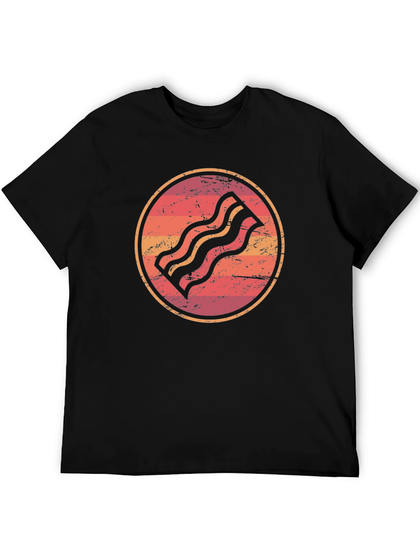 Retro Bacon Graphic Tee - Black Unisex T-Shirt