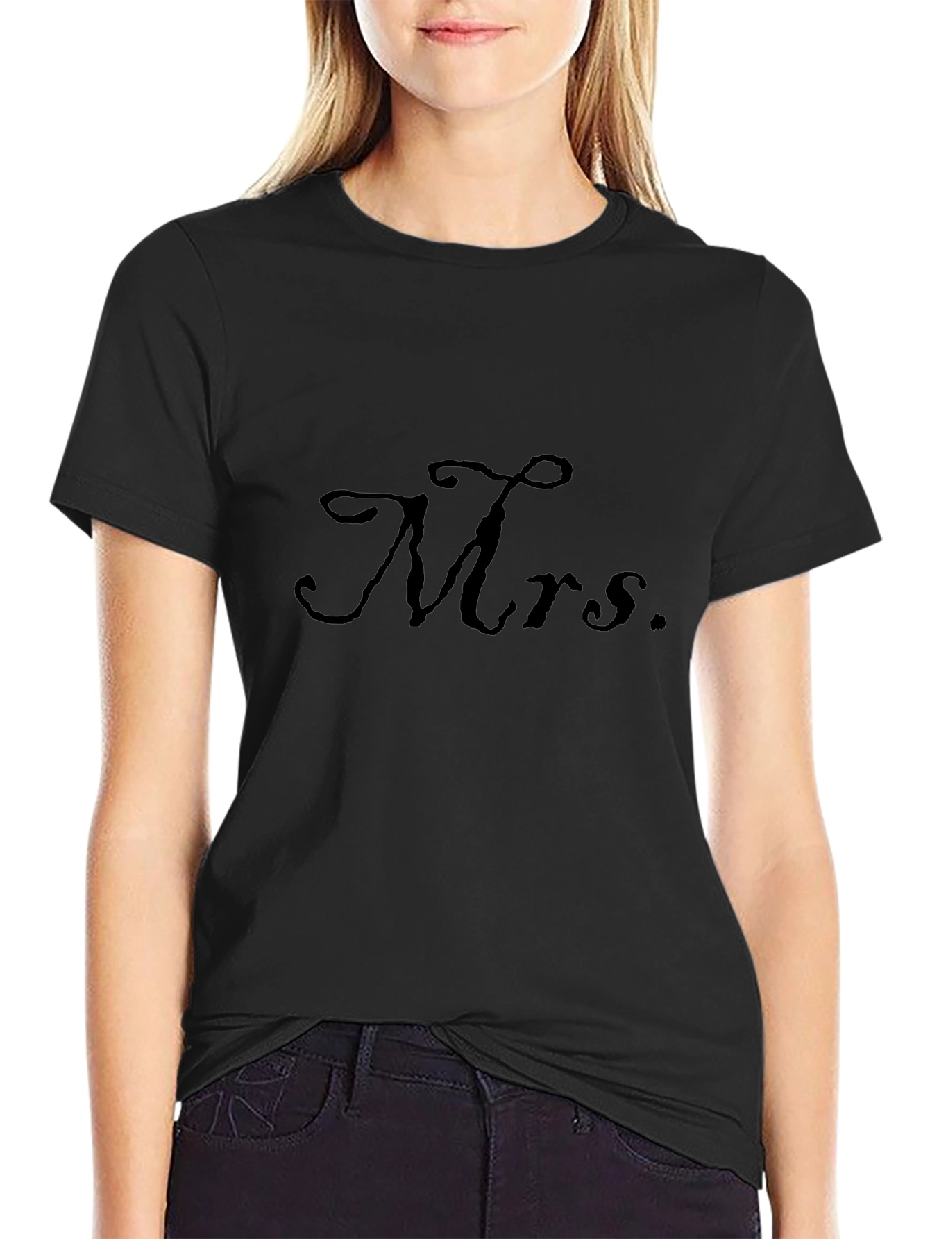 Mrs. Graphic T-Shirt - Black Casual Tee