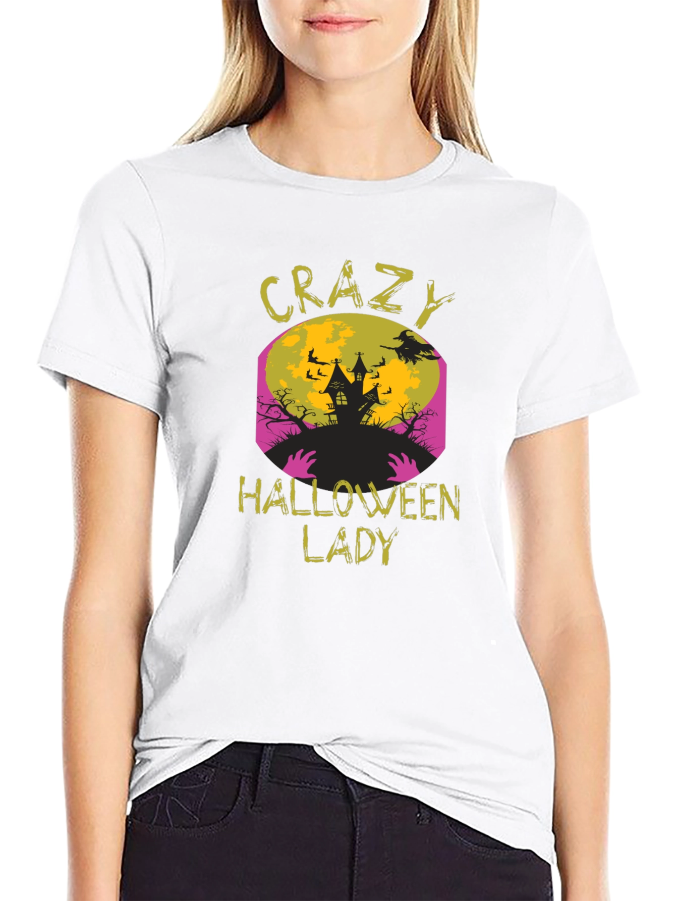 Crazy Halloween Lady T-Shirt