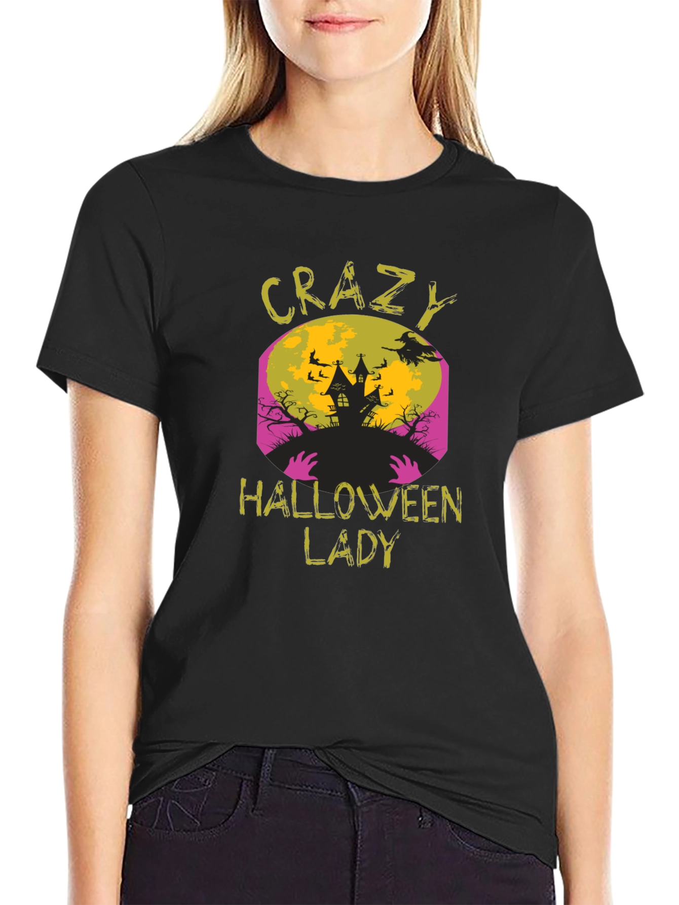Crazy Halloween Lady T-Shirt