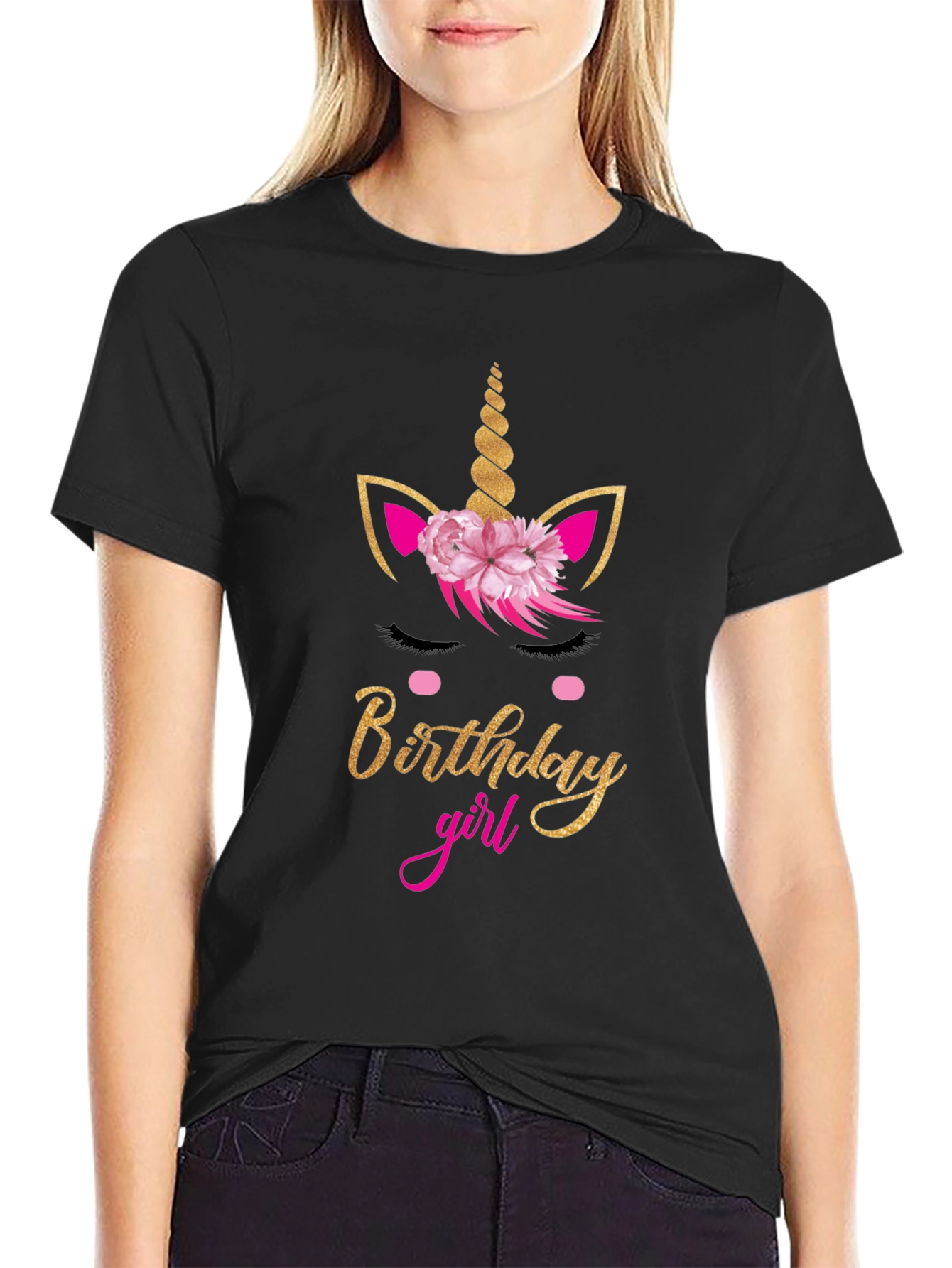 Birthday Girl Unicorn Graphic Tee