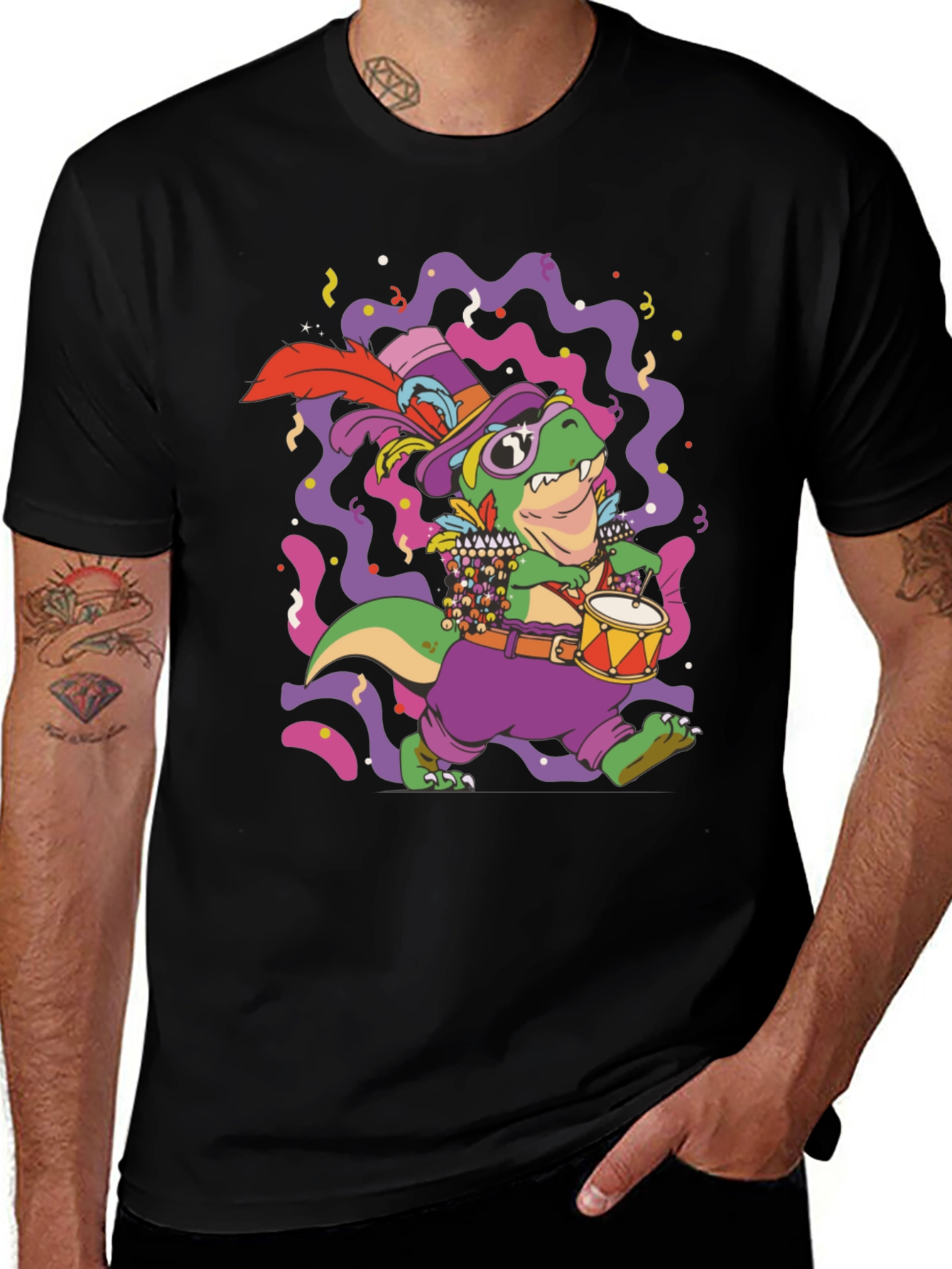 Mardi Gras Dino T-Shirt