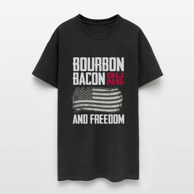 Patriotic American Flag Bourbon Bacon Guns Freedom