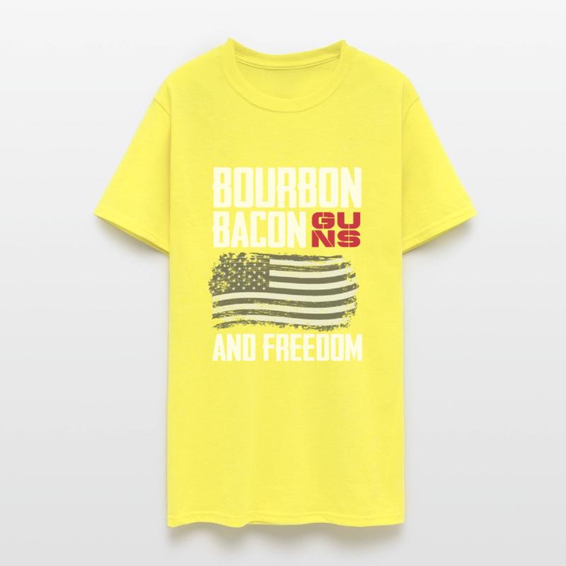 Patriotic American Flag Bourbon Bacon Guns Freedom