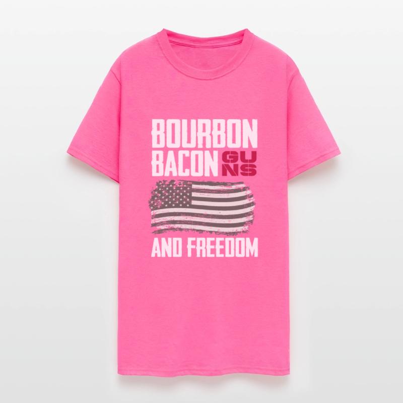 Patriotic American Flag Bourbon Bacon Guns Freedom