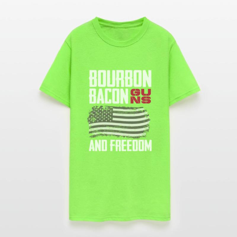 Patriotic American Flag Bourbon Bacon Guns Freedom