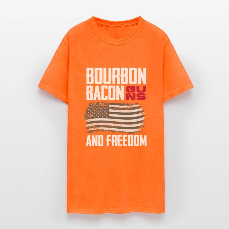 Patriotic American Flag Bourbon Bacon Guns Freedom