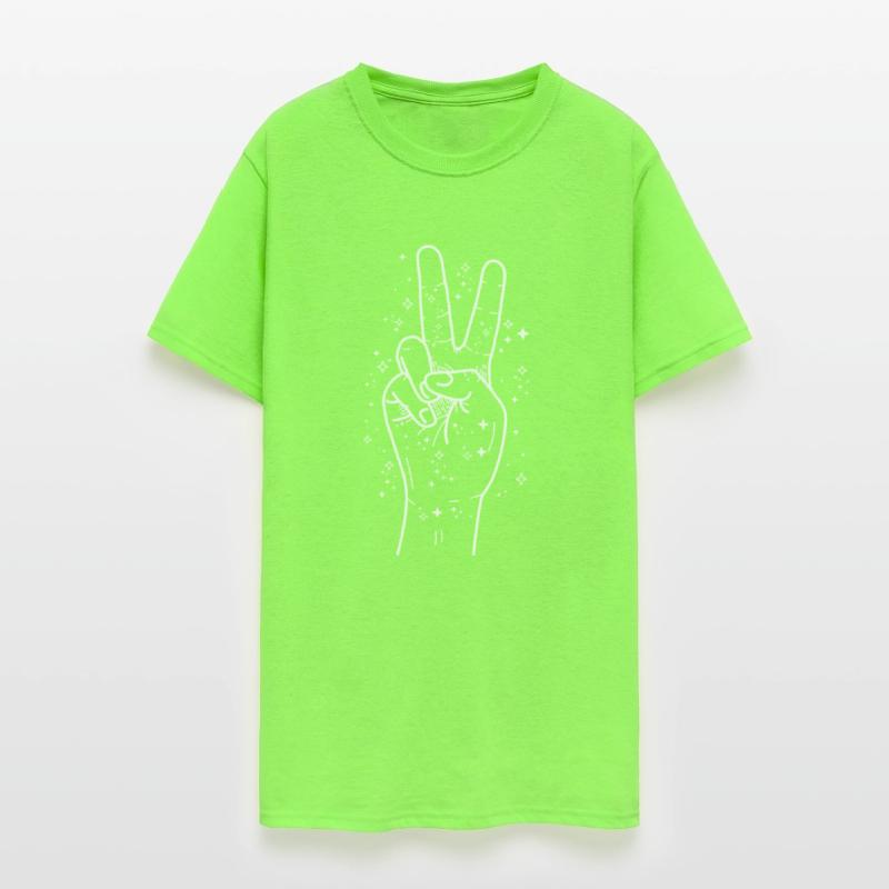 Peace Lover Stars Peace Hand Sign Stargazer Line