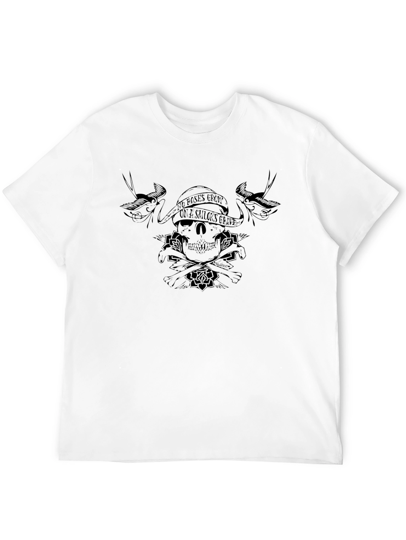 Edgy Skull & Roses Graphic Tee