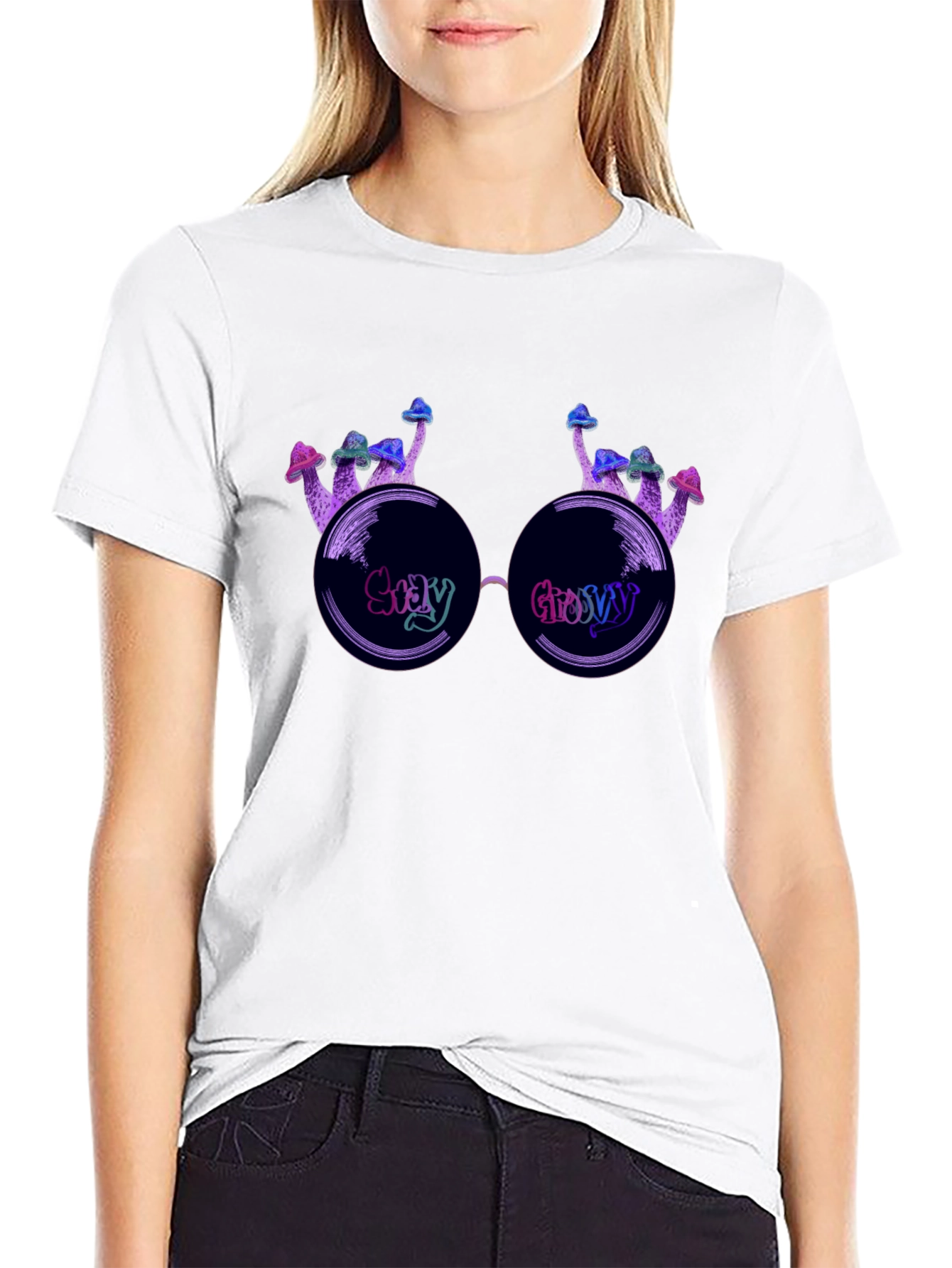 Stay Groovy Mushroom Graphic T-Shirt