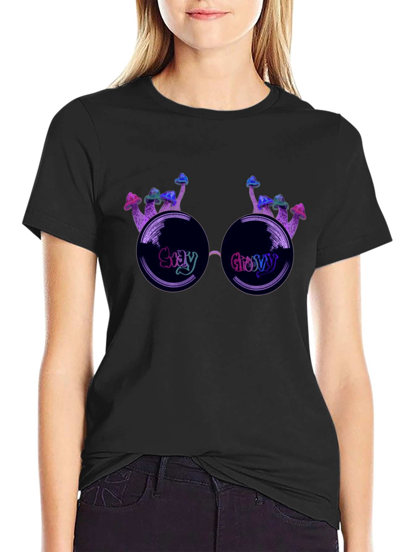 Stay Groovy Mushroom Graphic T-Shirt