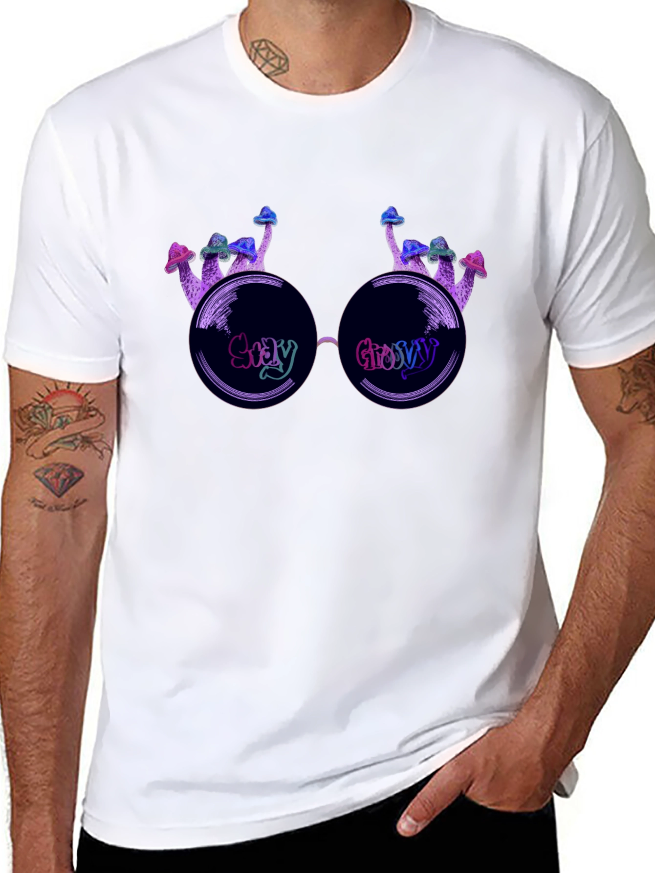 Stay Groovy Mushroom Graphic T-Shirt